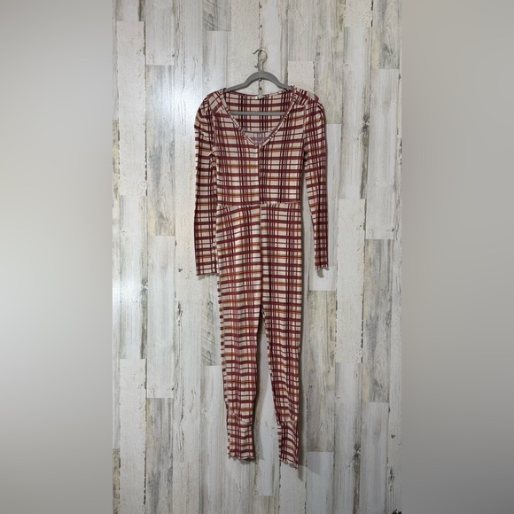 Intimately By Free People Other - Free People Checkered V-Neck Onesie Lightweight Pajamas